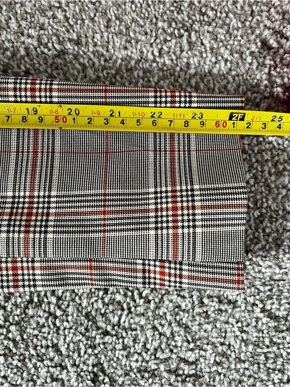 J. Crew Double-Breasted Plaid Blazer in Grey with Red Accents